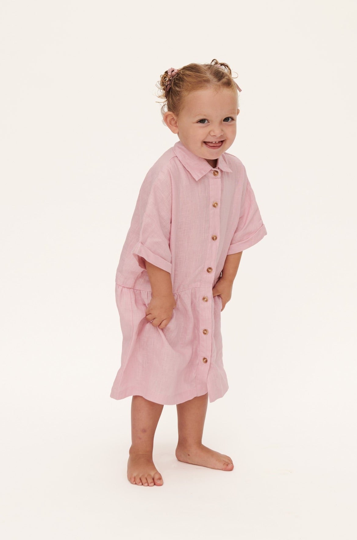 Pink shirt 2025 dress toddler