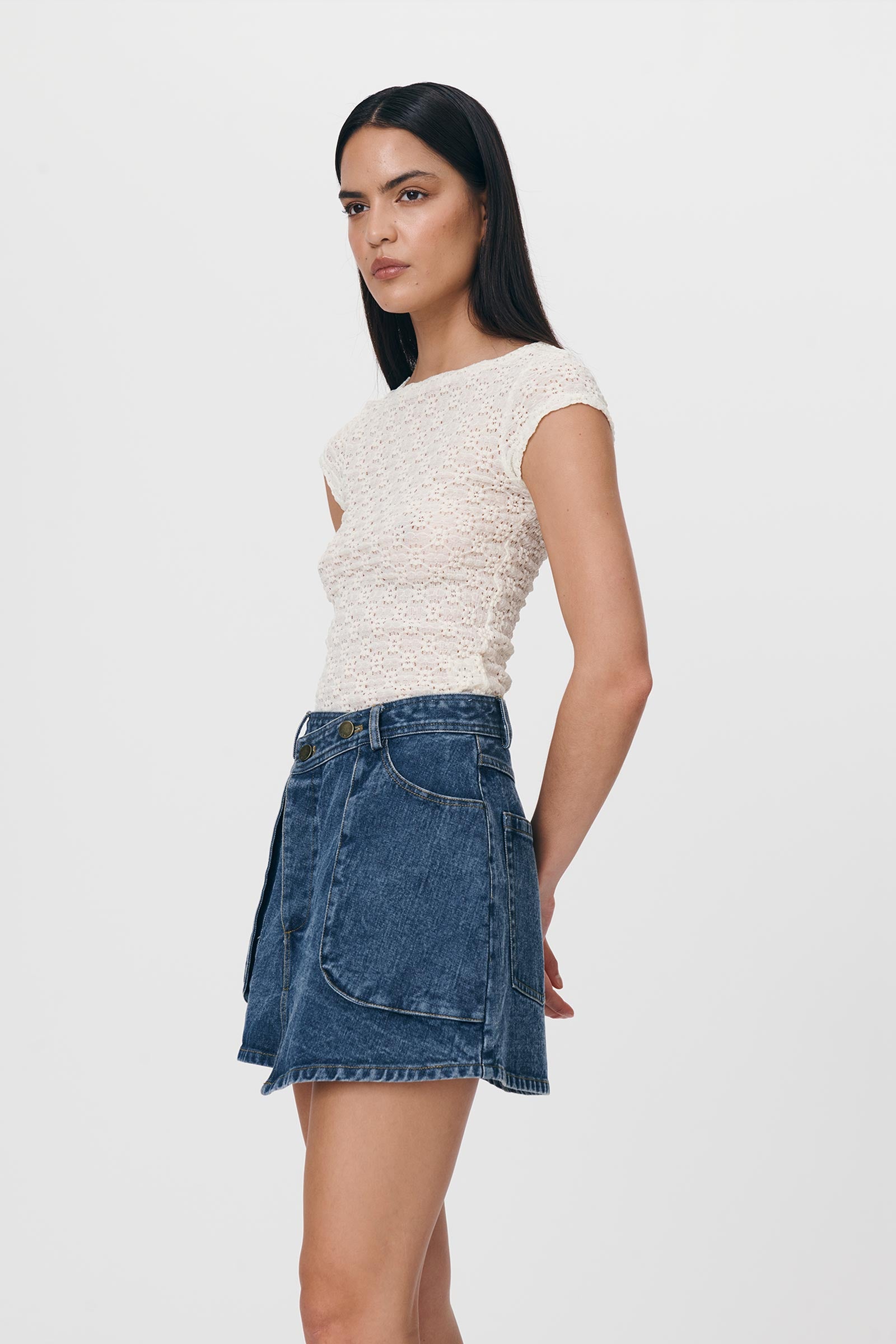 Nell Denim Mini Skirt - Mid Vintage | Boden US
