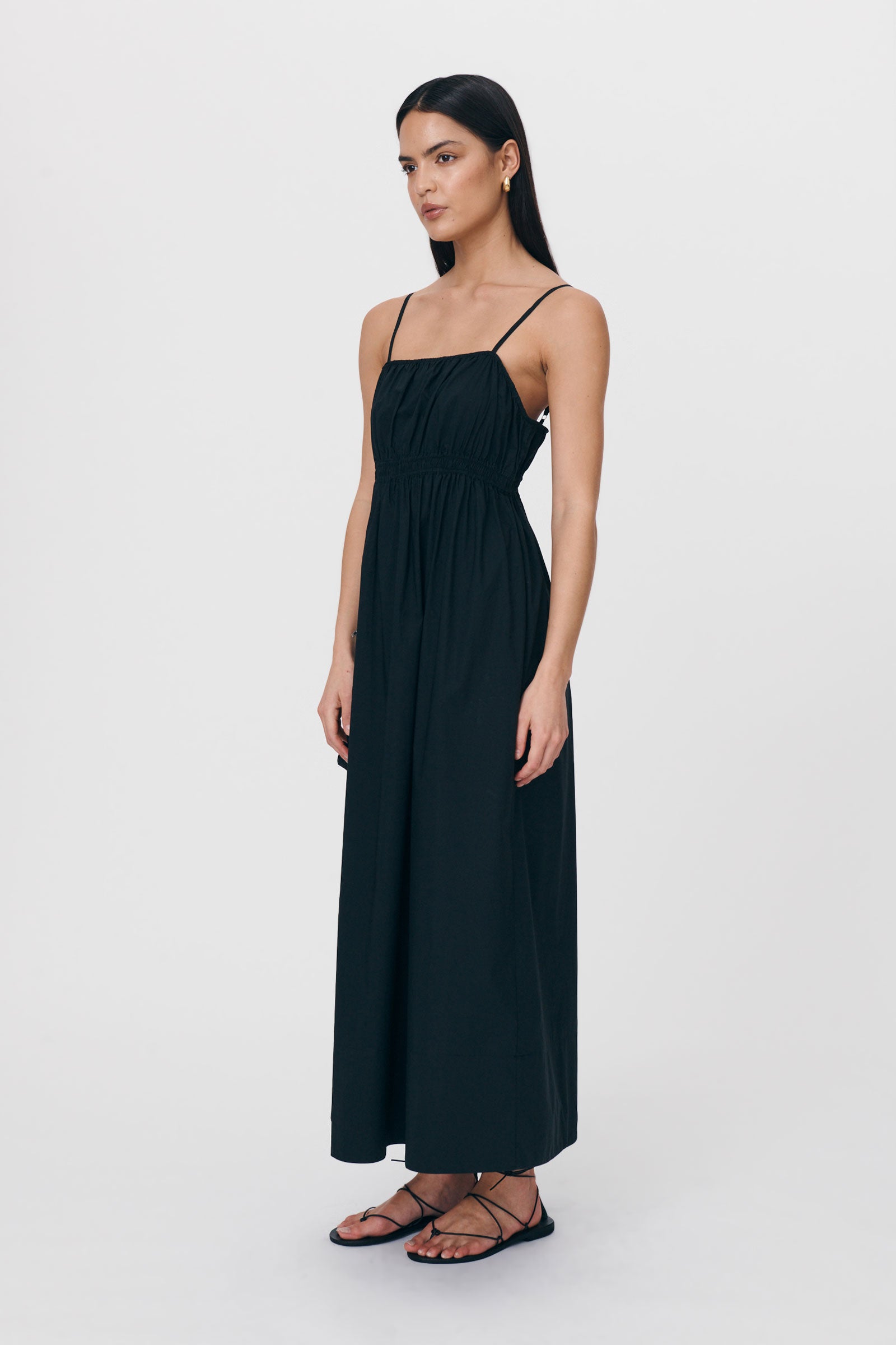 ROWIE The Label Cameron Organic Maxi Dress Noir Dresses