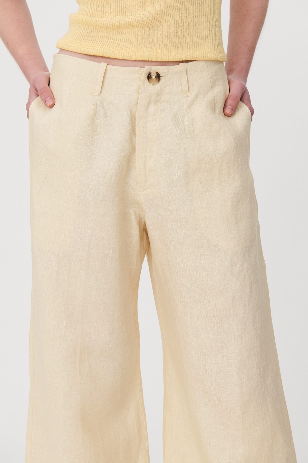 Linen cotton wide cropped on sale pants