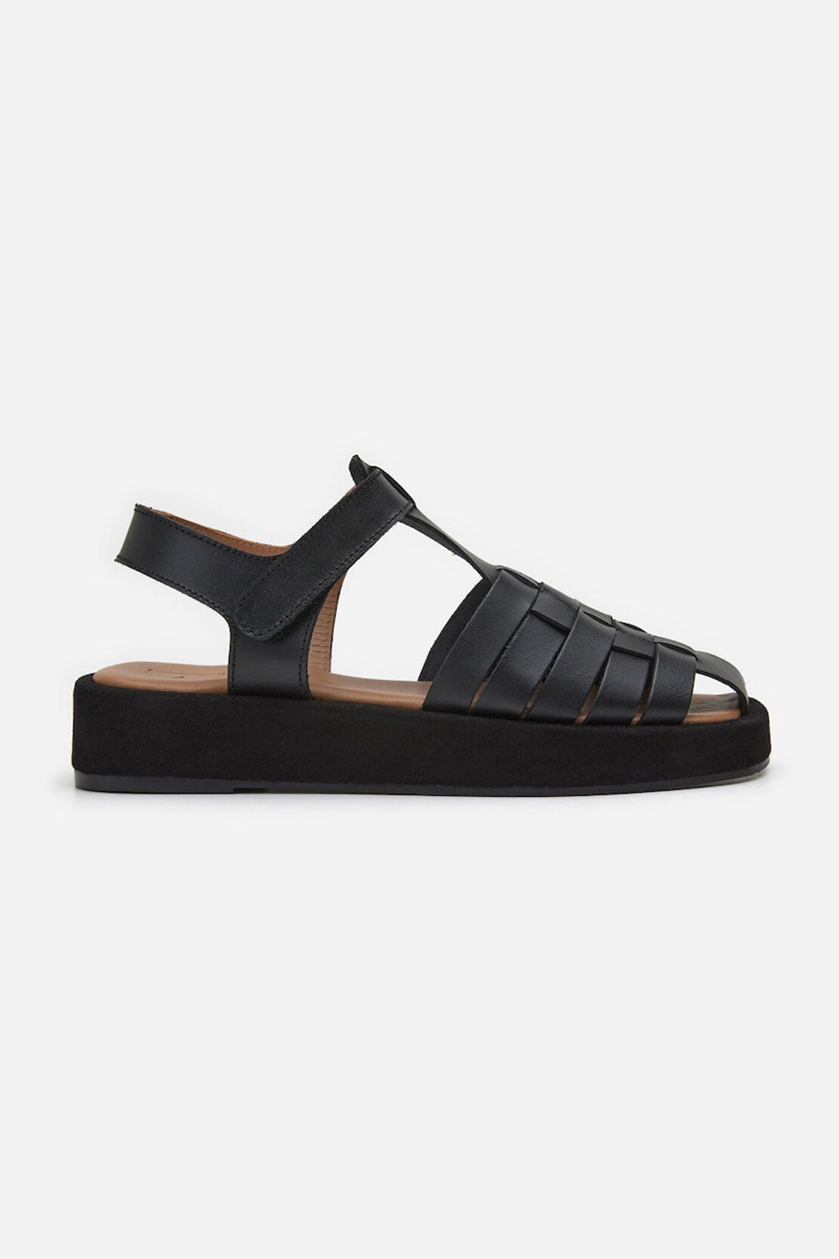 Gigi Leather Fisherman Sandal Noir