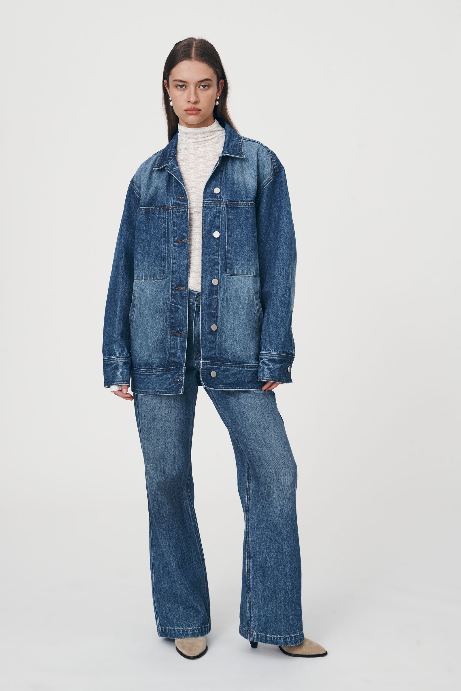 ROWIE The Label - Iko Relaxed Denim Jacket Classic Wash - Tops