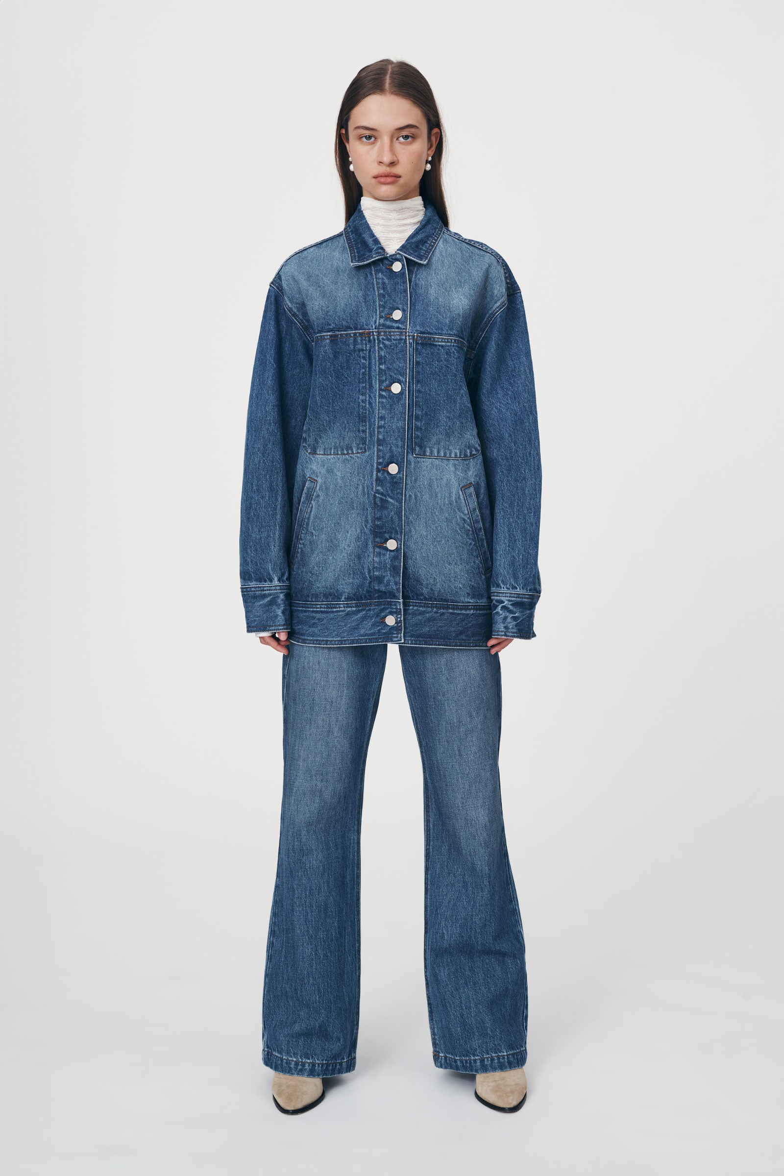 ROWIE The Label - Iko Relaxed Denim Jacket Classic Wash - Tops