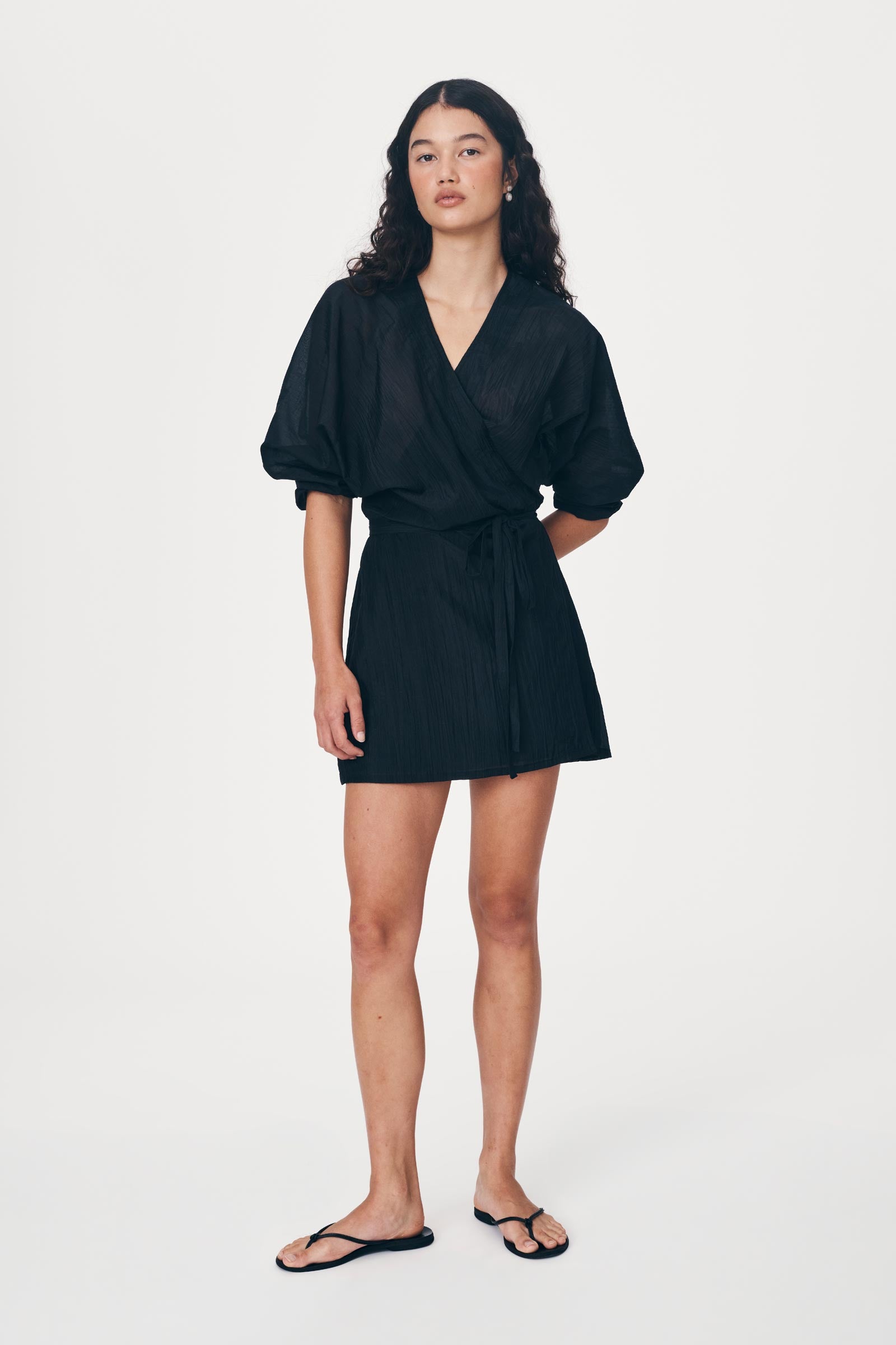 Isla Silk Wrap Mini Dress