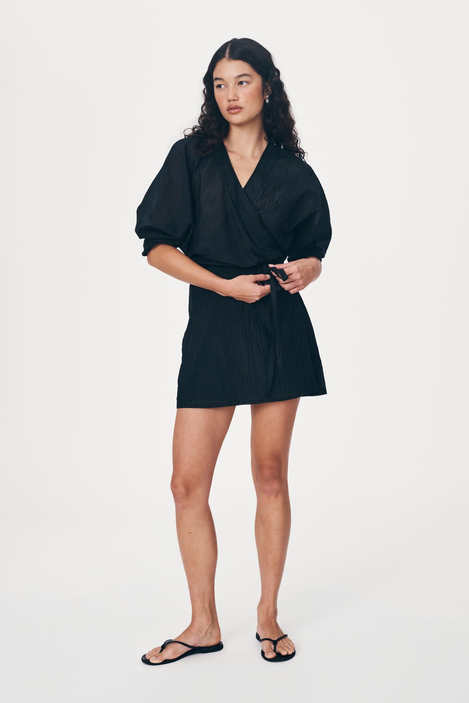 Isla Silk Wrap Mini Dress