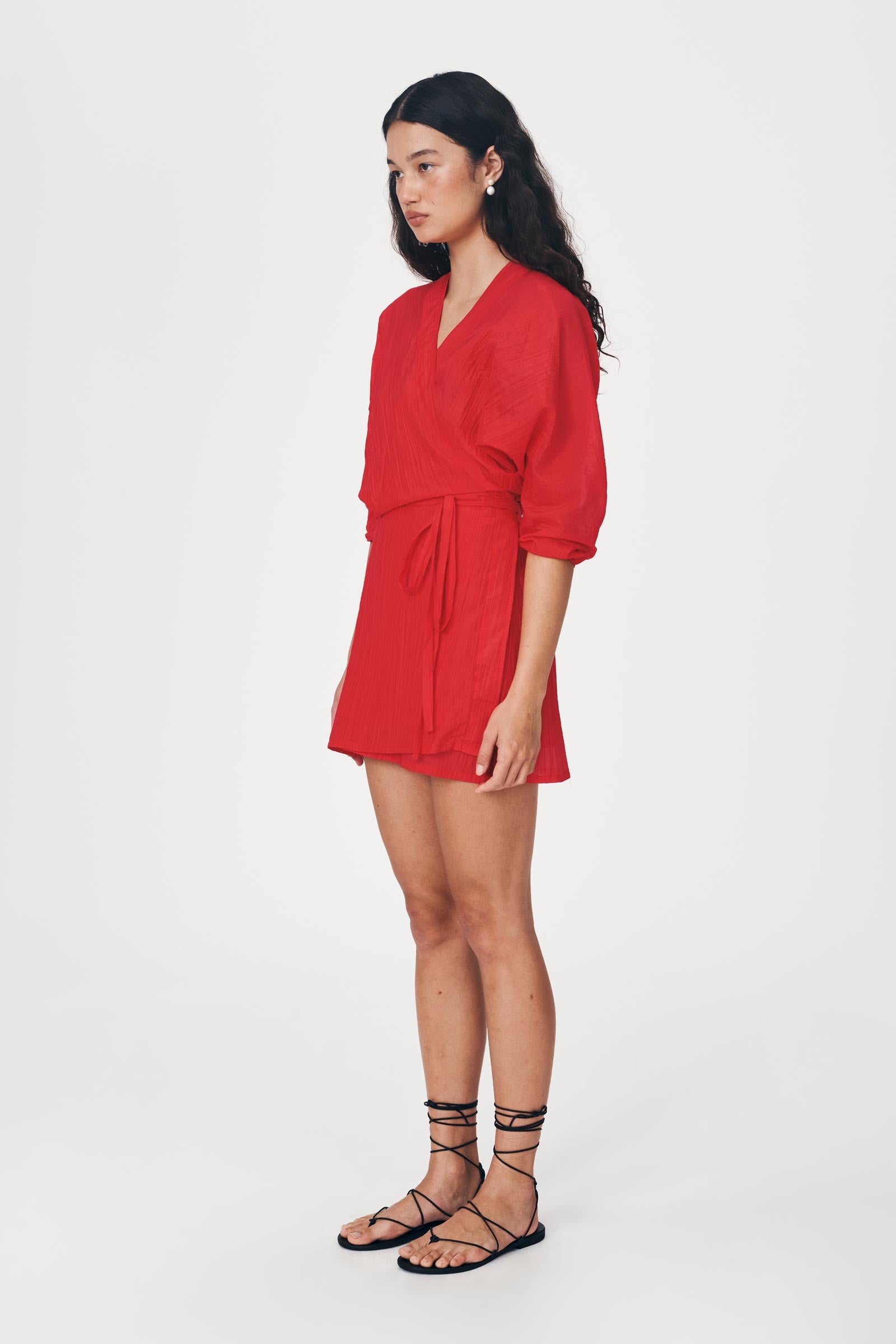 Isla Silk Wrap Mini Dress