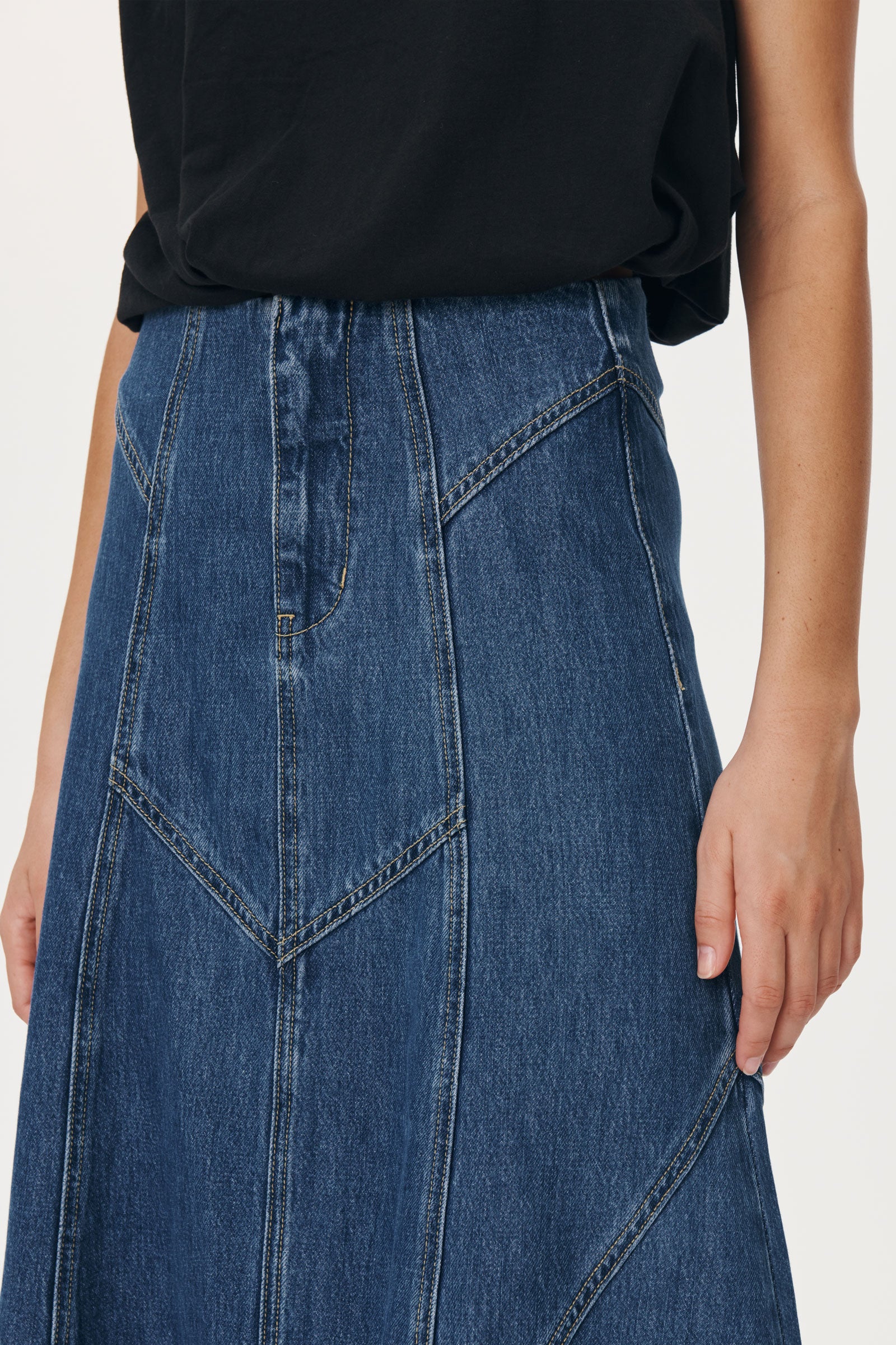 Jeanette Denim Midi Skirt