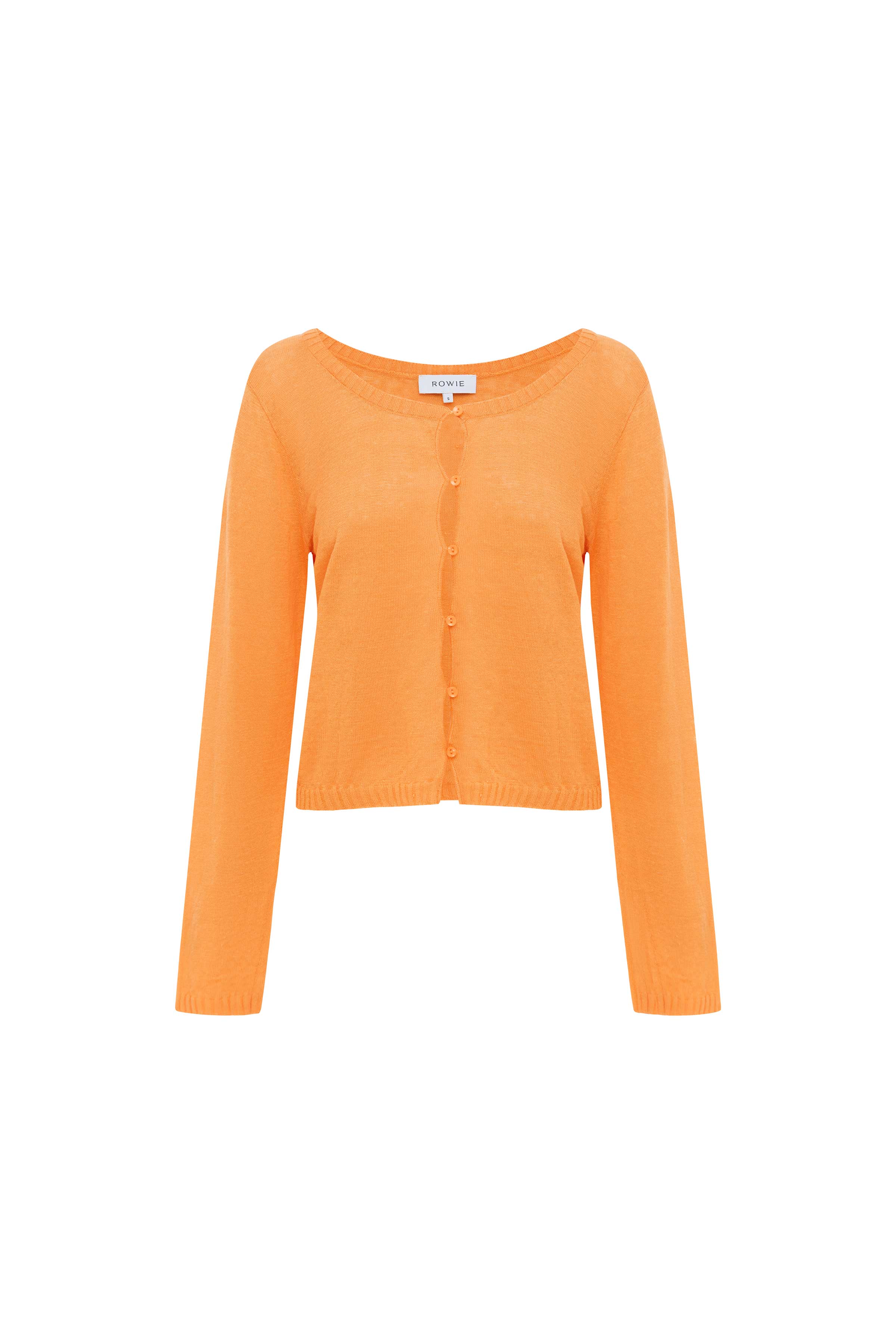 ROWIE The Label - Marcia Knit Long Sleeve Top Tangerine - Knitwear