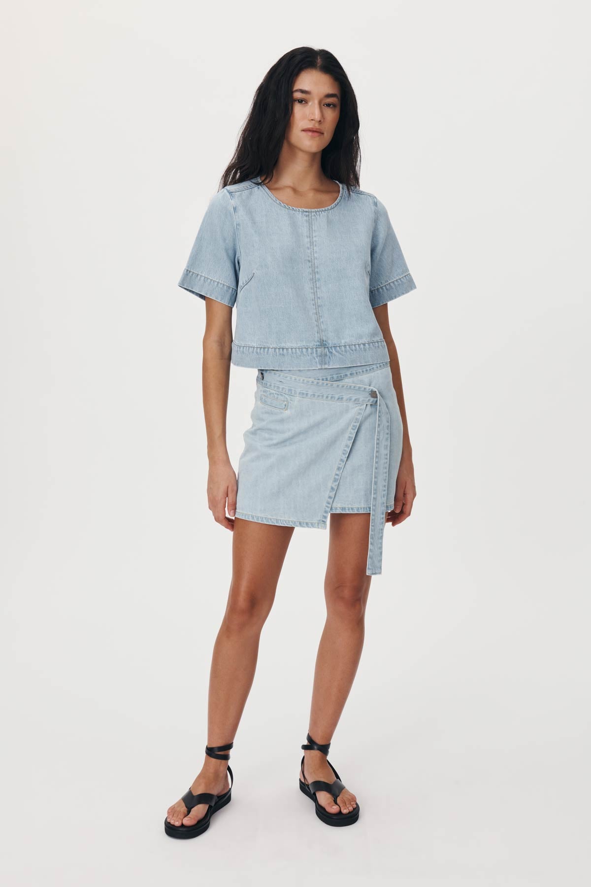 Melissa Denim Mini Wrap Skirt