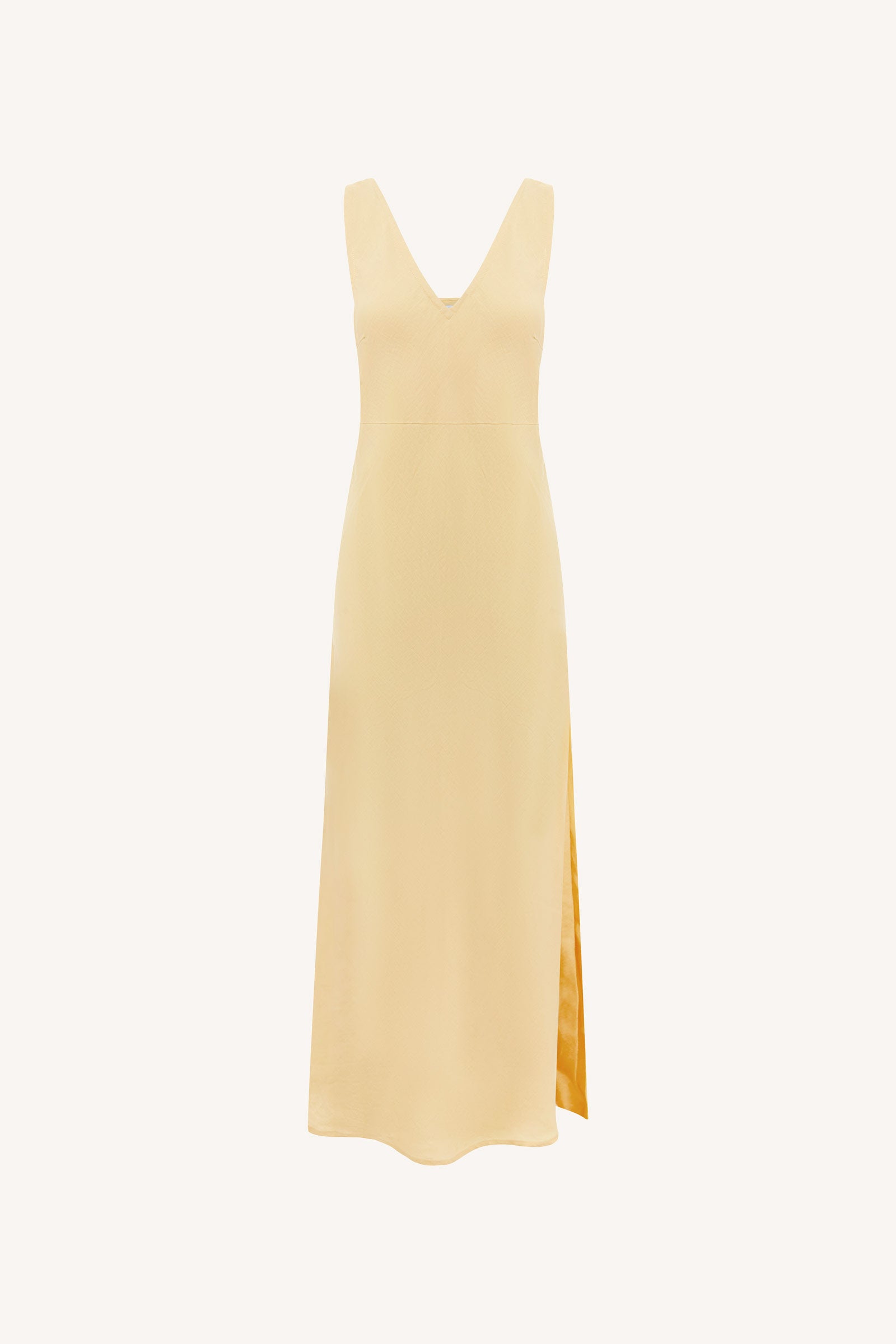 ROWIE The Label Regina Linen Maxi Dress Butter Dresses