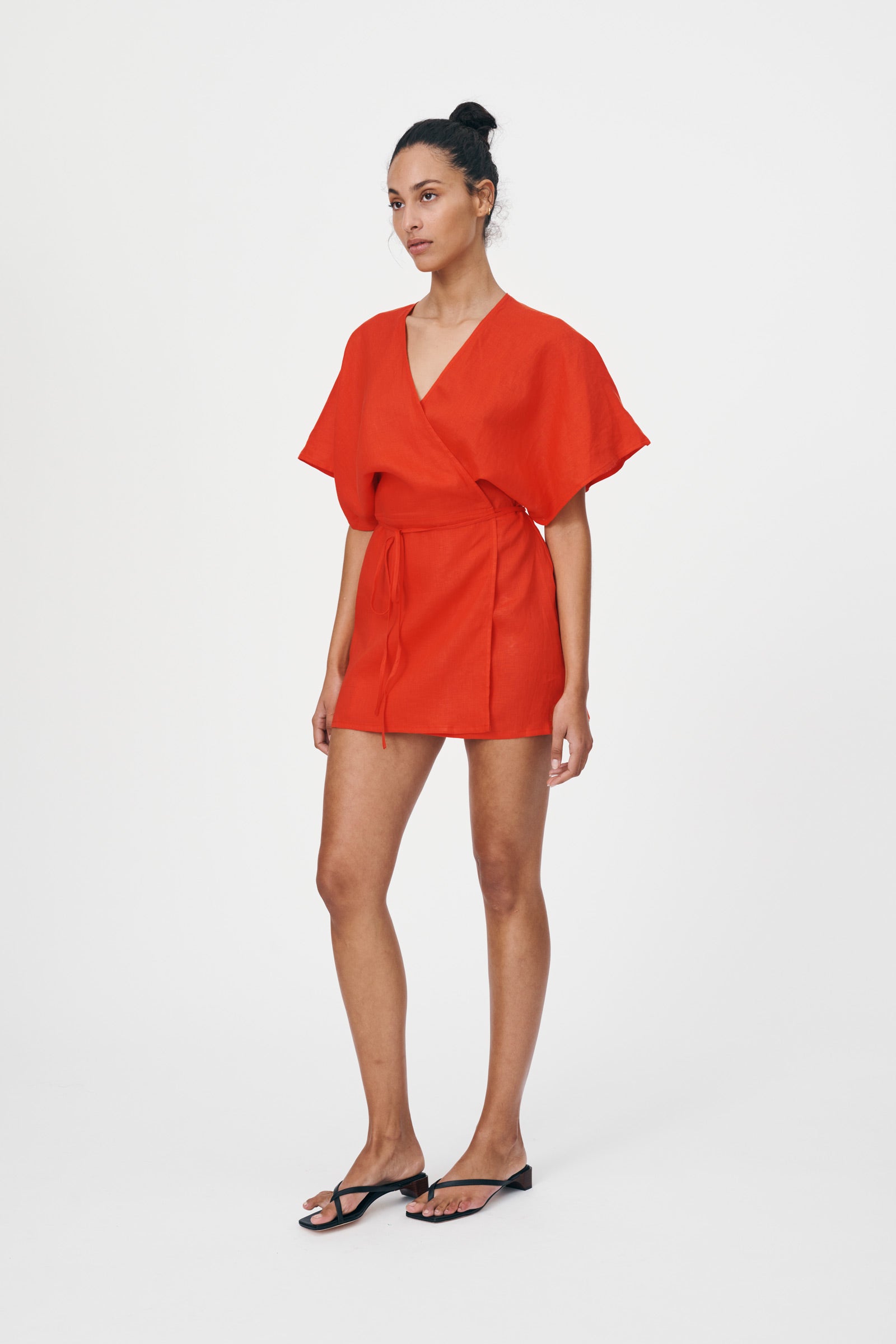 Red wrap best sale dress mini